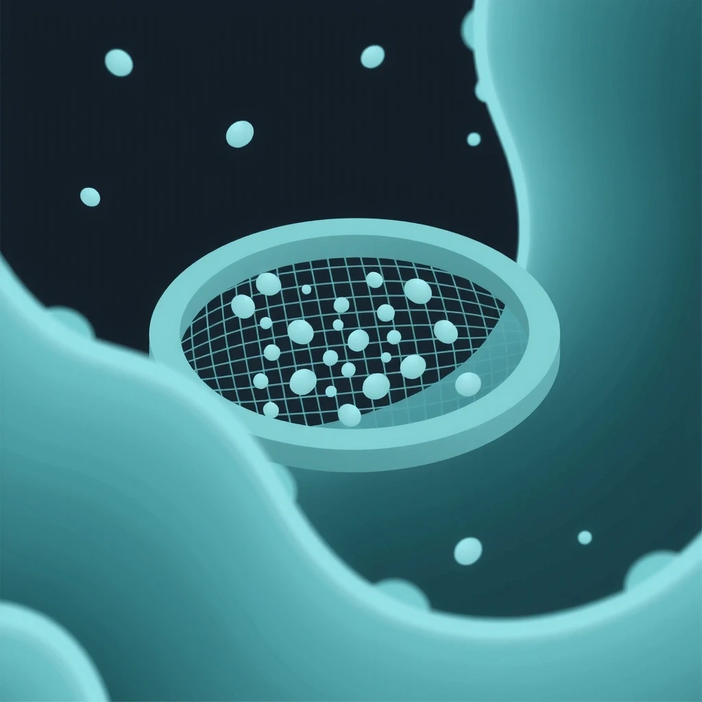Microscopic filtration illustration